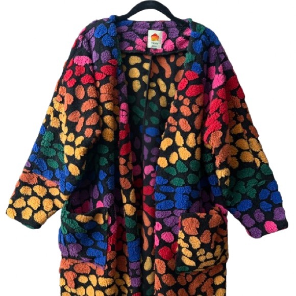 FARM Rio Rainbow Leopard Fleece Cardigan | Size Small - Picture 4 of 5